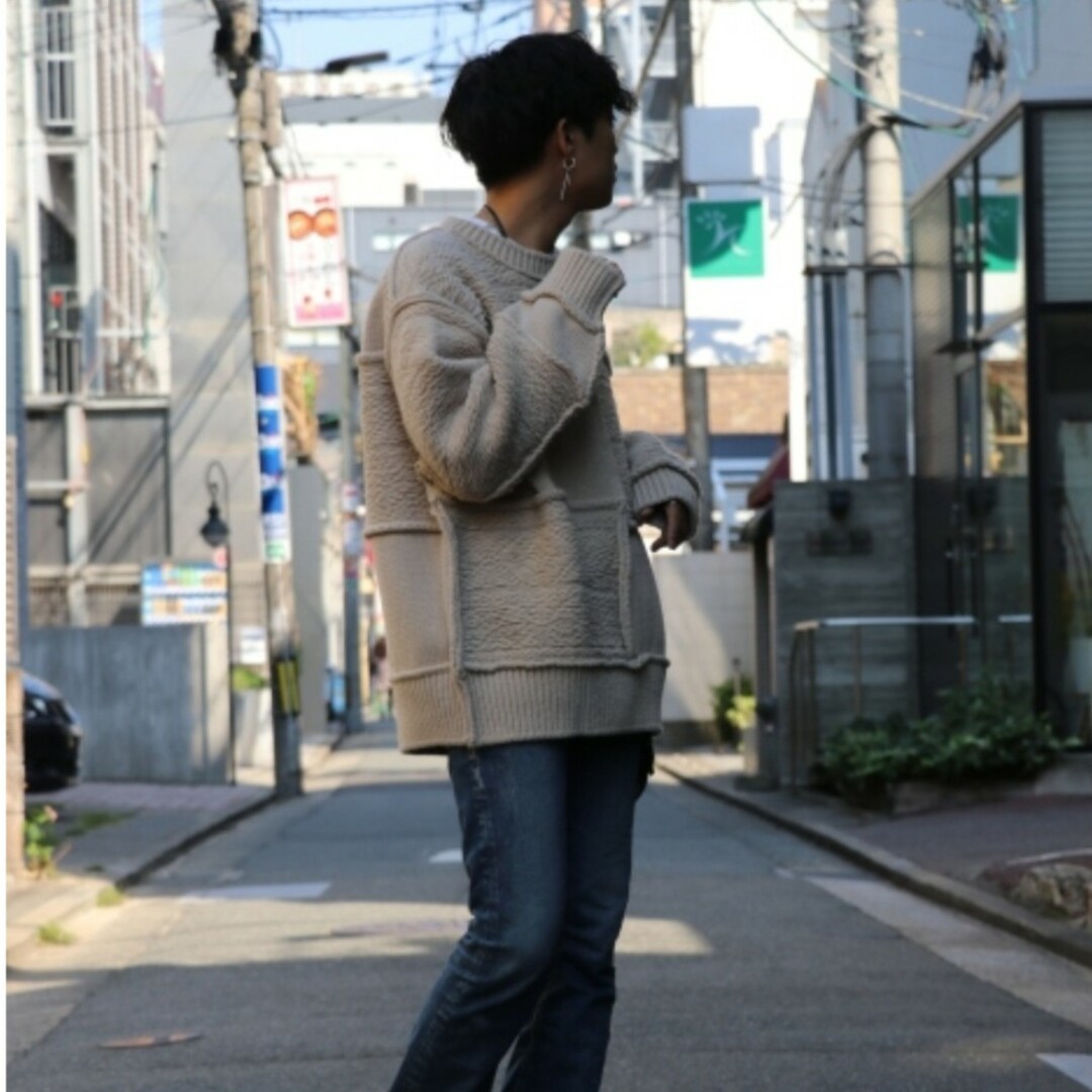 sacai - name.パッチワークニットの通販 by にーなちゃん's shop sacai - name.パッチワークニットの通販 by にーなちゃん's shop