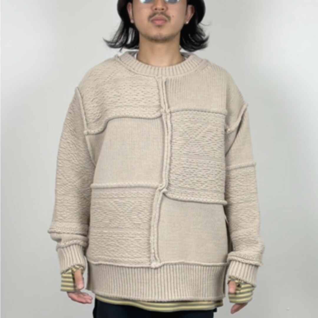 sacai - name.パッチワークニットの通販 by にーなちゃん's shop sacai - name.パッチワークニットの通販 by にーなちゃん's shop