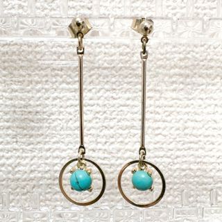 レディース アクセサリー ピアス 両耳 ターコイズブルー ゴールド(ピアス)