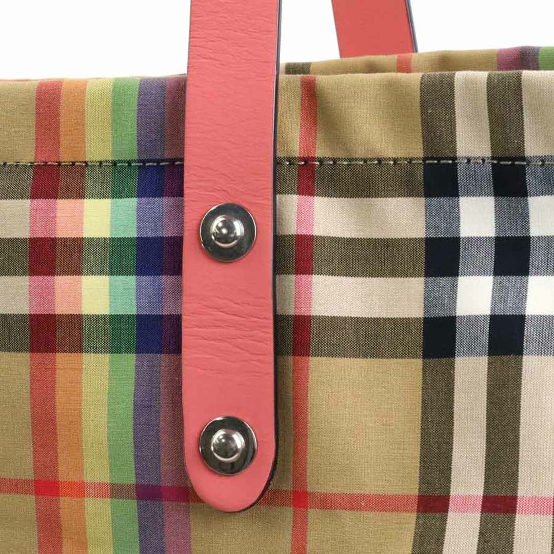 BURBERRY(バーバリー)のバーバリー BURBERRY ショルダーバッグ トートバッグ コットン/レザー ピンク×ベージュ系 ユニセックス 送料無料【中古】 h30069g レディースのバッグ(ショルダーバッグ)の商品写真