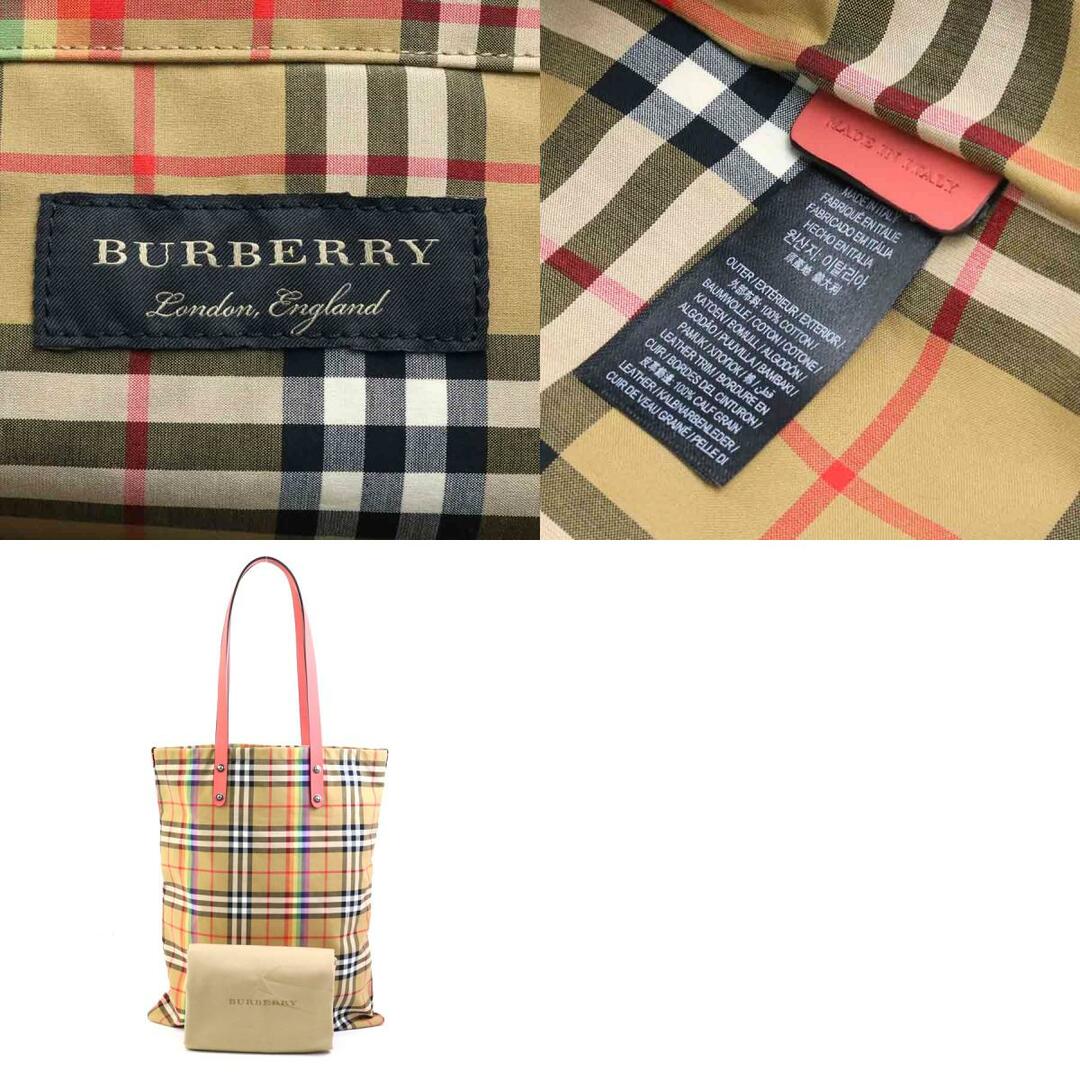 BURBERRY(バーバリー)のバーバリー BURBERRY ショルダーバッグ トートバッグ コットン/レザー ピンク×ベージュ系 ユニセックス 送料無料【中古】 h30069g レディースのバッグ(ショルダーバッグ)の商品写真