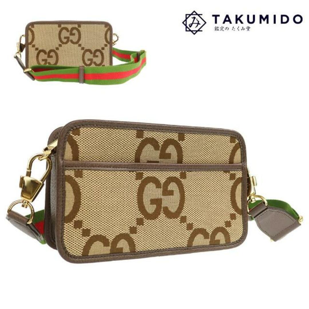 Gucci(グッチ)のグッチ ショルダーバッグ ジャンボGG ミニバッグ 696075 中古 ジャンボGGキャンバス キャメル エボニー GUCCI 【中古】 | ブラウン ベージュ ブランド ファッション メンズ シンプル カジュアル クロスボディ バック SAランク メンズのバッグ(ショルダーバッグ)の商品写真