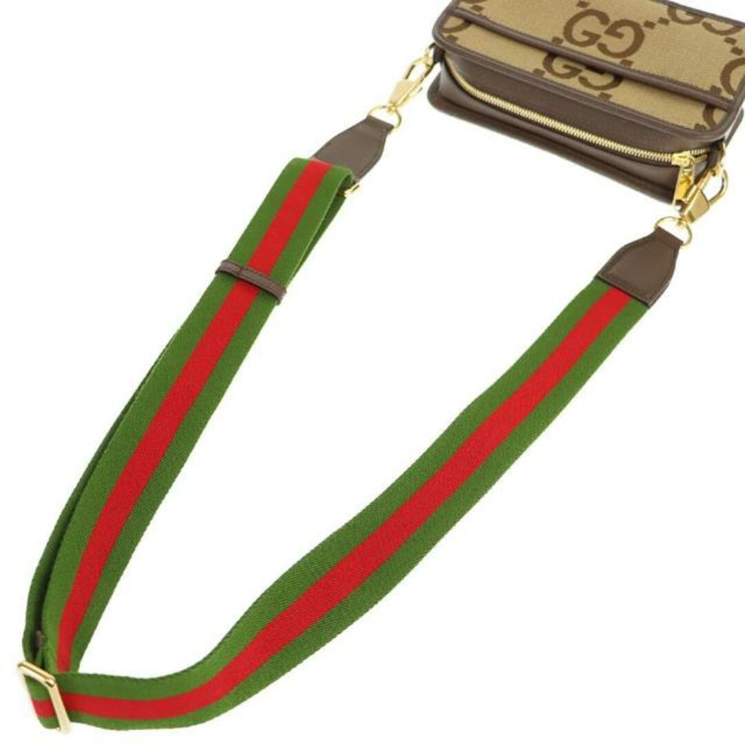 Gucci(グッチ)のグッチ ショルダーバッグ ジャンボGG ミニバッグ 696075 中古 ジャンボGGキャンバス キャメル エボニー GUCCI 【中古】 | ブラウン ベージュ ブランド ファッション メンズ シンプル カジュアル クロスボディ バック SAランク メンズのバッグ(ショルダーバッグ)の商品写真