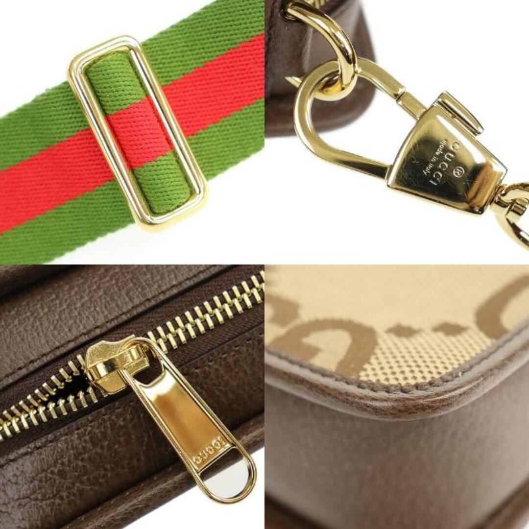 Gucci(グッチ)のグッチ ショルダーバッグ ジャンボGG ミニバッグ 696075 中古 ジャンボGGキャンバス キャメル エボニー GUCCI 【中古】 | ブラウン ベージュ ブランド ファッション メンズ シンプル カジュアル クロスボディ バック SAランク メンズのバッグ(ショルダーバッグ)の商品写真