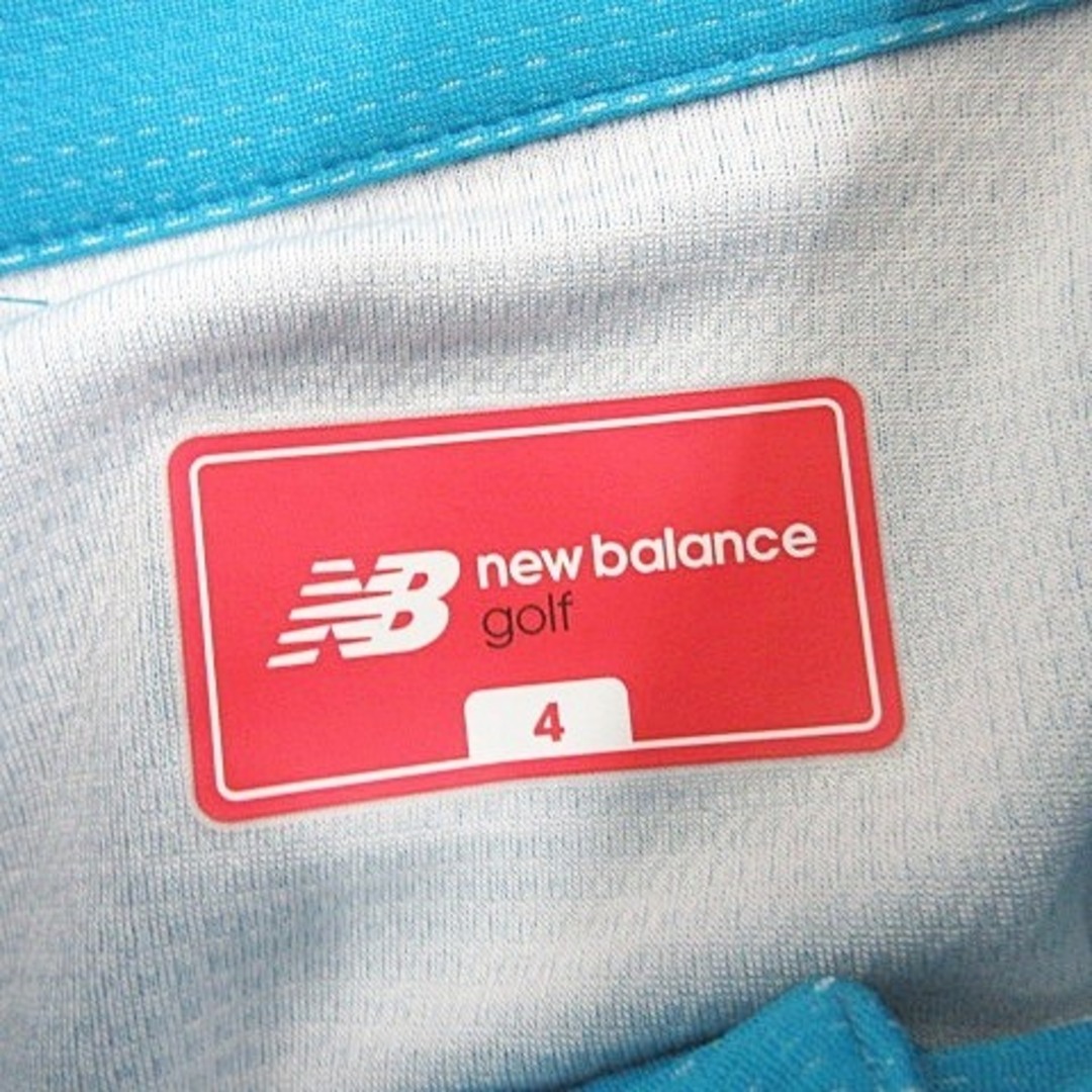 New Balance(ニューバランス)のニューバランス ゴルフ ポロシャツ 速乾 ドライ 青 白 ブルー ホワイト 4 スポーツ/アウトドアのゴルフ(ウエア)の商品写真