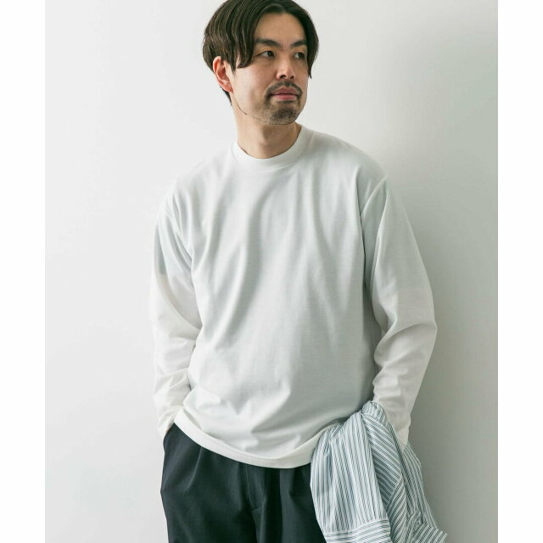 URBAN RESEARCH DOORS(アーバンリサーチドアーズ)の【WHITE】『イージーケア』ポンチロングスリーブTシャツ メンズのトップス(Tシャツ/カットソー(半袖/袖なし))の商品写真