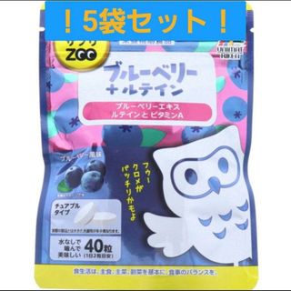 ユニマットリケン(ユニマットリケン)の5袋♪ おやつにサプリZOO ブルーベリー+ルテイン ブルーベリー風味 40粒(その他)