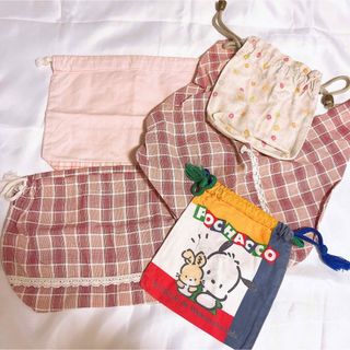 弁当用巾着　ポーチ　巾着　サンリオ　ポチャッコ(弁当用品)