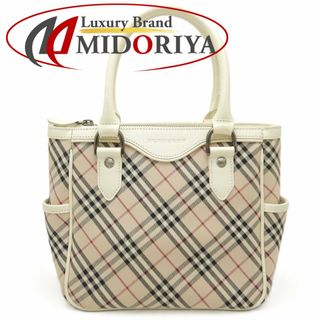 バーバリー(BURBERRY)のBURBERRY バーバリー ノバチェック ハンドバッグ キャンバスxレザー  ベージュ アイボリー/251425【中古】(ハンドバッグ)