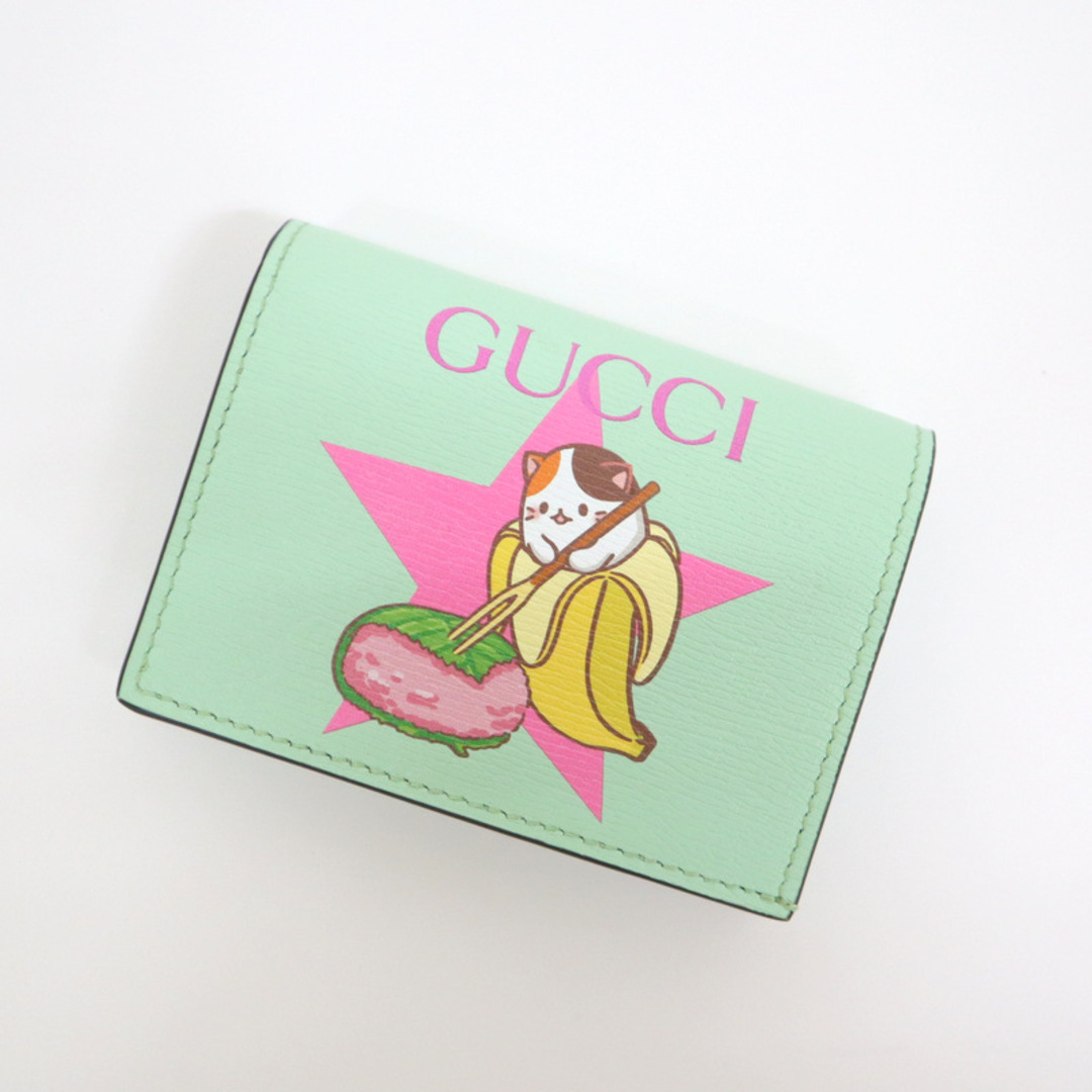 GUCCI】グッチ 二つ折り財布 桜餅ばなにゃ レザー ペール GUCCI】グッチ 二つ折り財布 桜餅ばなにゃ レザー ペール
