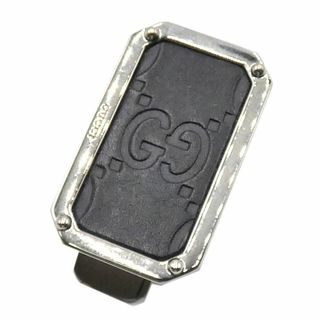 グッチ(Gucci)のグッチ 財布 GUCCI レザーxメッキ グッチシマ マネークリップ ブラック シルバー金具 メンズ JJS04763(マネークリップ)