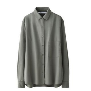 ユニクロ(UNIQLO)のユニクロ　ルメール　エクストラファインコットンロングシャツ　カーキ(シャツ/ブラウス(長袖/七分))