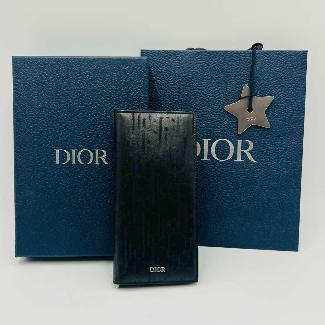 Christian Dior(クリスチャンディオール)の美品 ChristianDior ディオール オブリーク カーフレザー 長財布 メンズのファッション小物(折り財布)の商品写真