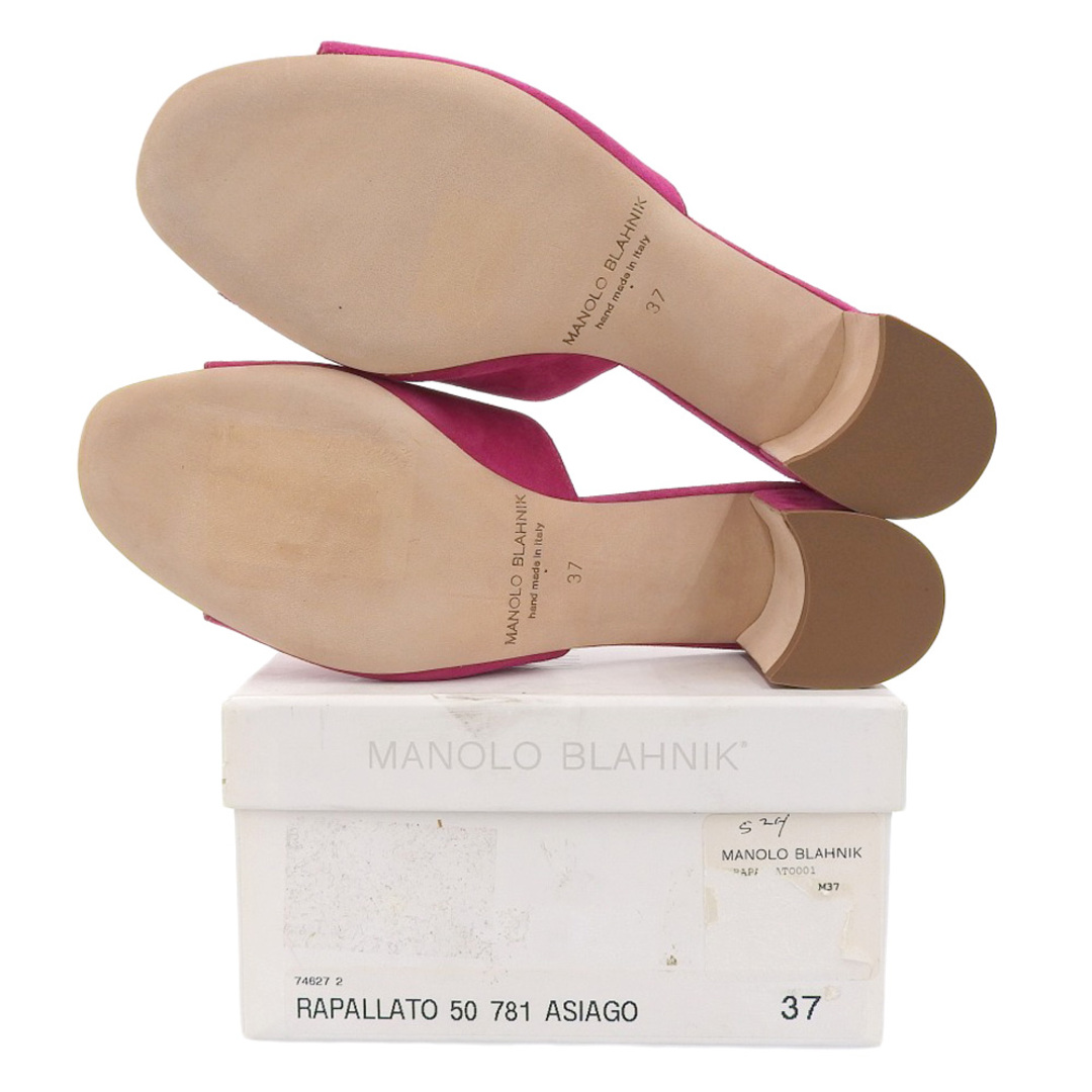 MANOLO BLAHNIK(マノロブラニク)のマノロブラニク 美品 RAPALLATO 50 スエード チャンキーヒール ミュール/ 37 レディースの靴/シューズ(ハイヒール/パンプス)の商品写真