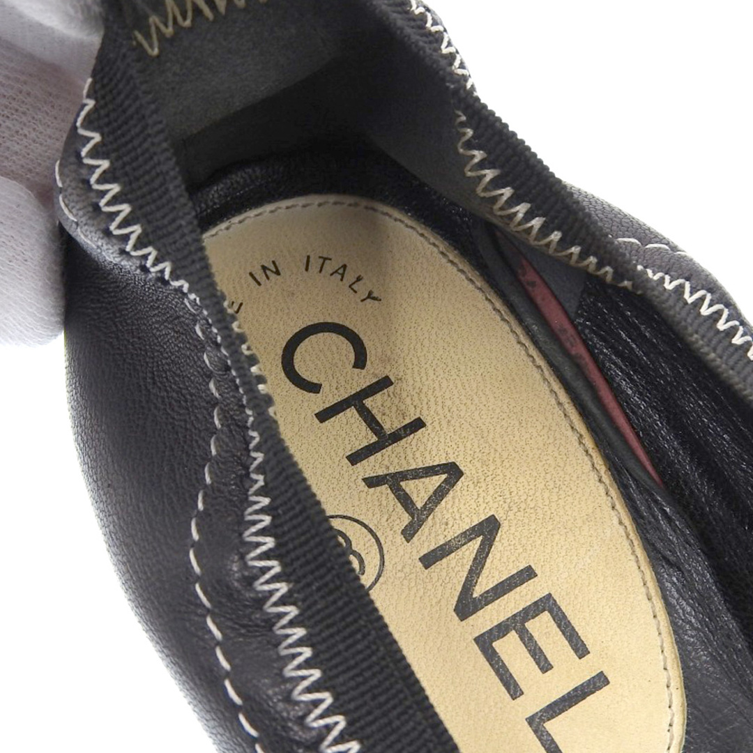 CHANEL(シャネル)のシャネル ステッチ ヒール バレエシューズ/ 35 1/2C レディースの靴/シューズ(ハイヒール/パンプス)の商品写真