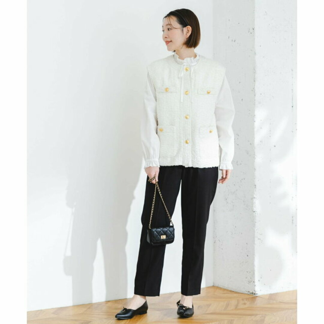 URBAN RESEARCH ROSSO(アーバンリサーチロッソ)の【OFF WHITE】【FREE】F by ROSSO ツイードノーカラージレ レディースのジャケット/アウター(その他)の商品写真