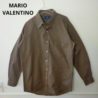 マリオバレンチノ(MARIO VALENTINO)のMARIO VALENTINO マリオバレンチノ　ブラウン　オープンカラーシャツ(シャツ)