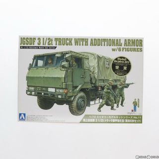 アオシマ(AOSHIMA)の1/72 ミリタリーモデルキットNo.11 陸上自衛隊 3 1/2t トラック装甲強化型（隊員6体セット） プラモデル アオシマ(プラモデル)