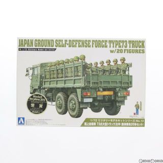 アオシマ(AOSHIMA)の1/72 ミリタリーモデルキットNo.12 陸上自衛隊 73式大型トラック 3t半（乗車隊員20体セット） プラモデル アオシマ(プラモデル)