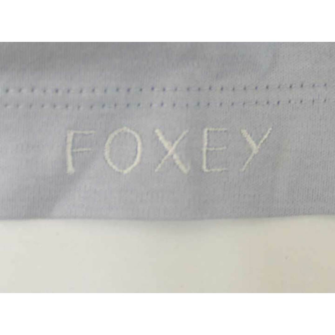 FOXEY(フォクシー)の【春物新入荷】■FOXEY NEW YORK/フォクシーニューヨーク■襟付きトップス/40129/クルーネック/半袖 ライトブルー×ホワイト レディース 38【中古】春夏 otr 402042 レディースのトップス(シャツ/ブラウス(半袖/袖なし))の商品写真