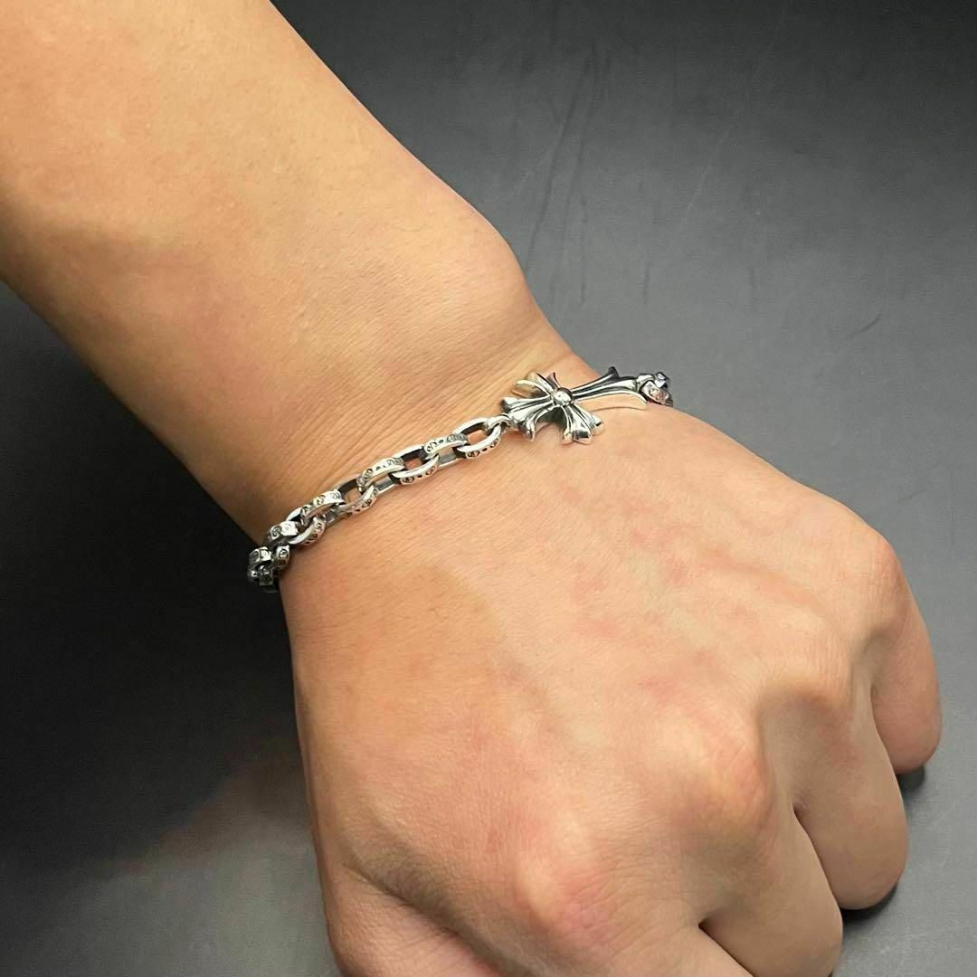 クロス ラージ ペーパーチェーン ブレスレット シルバー925の クロス ラージ ペーパーチェーン ブレスレット シルバー925の