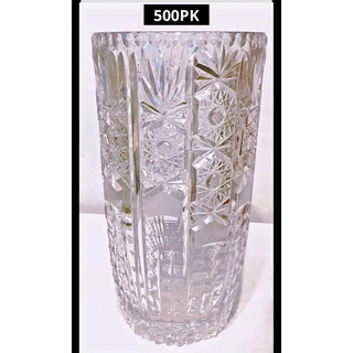 アンティーク 500PK ボヘミアン ガラス クリスタル 花瓶 グラス