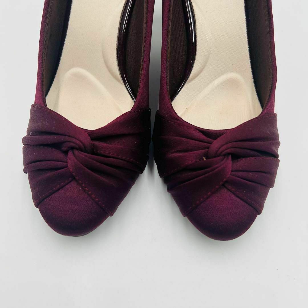 marie claire マリクレール パンプス サテン パープル 23.5cm レディースの靴/シューズ(ハイヒール/パンプス)の商品写真