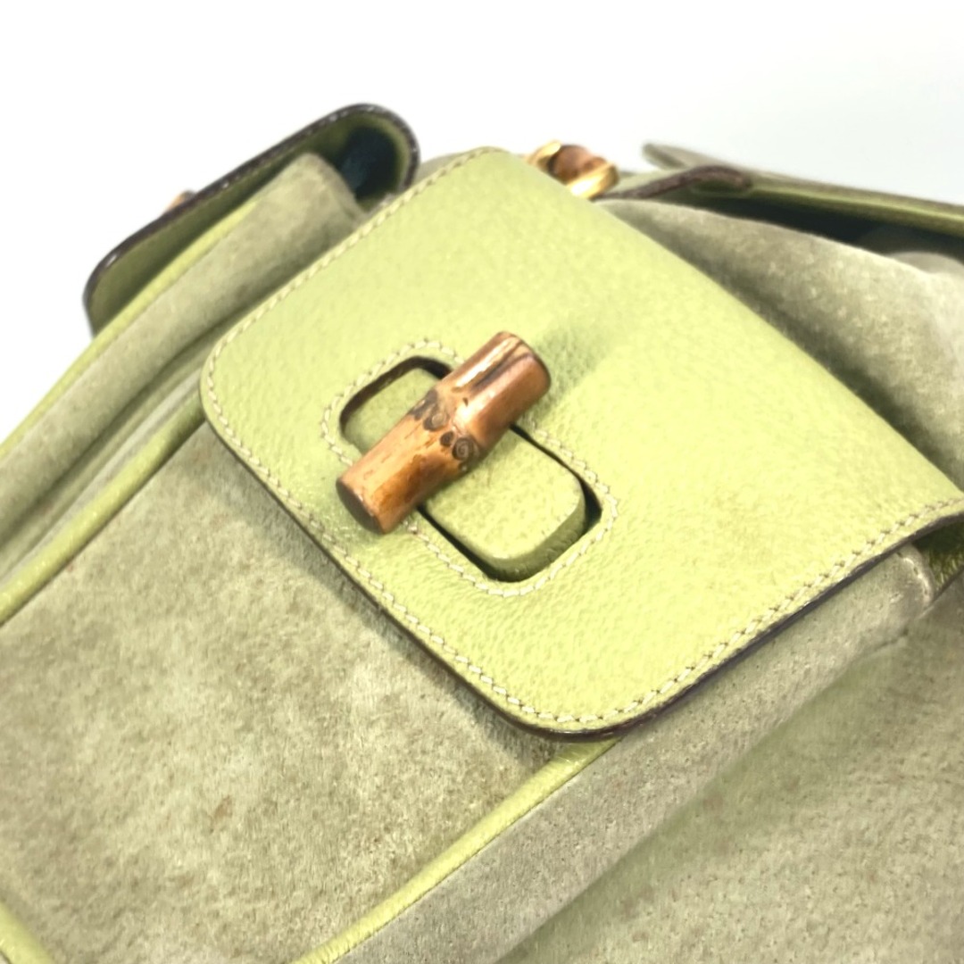 Gucci(グッチ)のグッチ GUCCI バックパック 003.1119 バンブー ヴィンテージ カバン リュックサック スエード グリーン レディースのバッグ(リュック/バックパック)の商品写真
