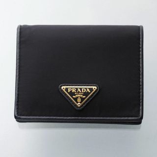 プラダ(PRADA)のK3691M 美品 プラダ 三角ロゴ ナイロン&本革 二つ折 財布 ITALY製(財布)