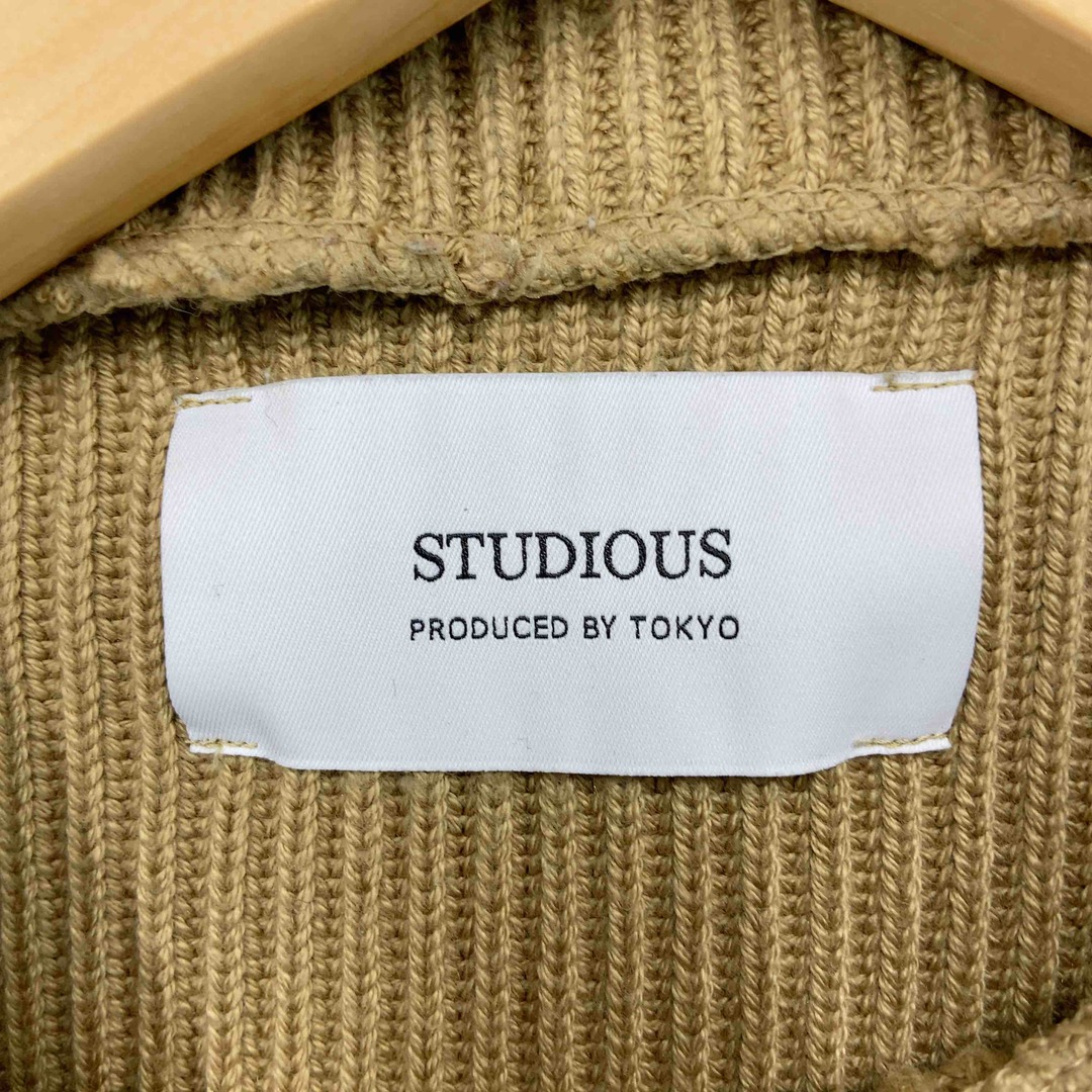 STUDIOUS(ステュディオス)のSTUDIOUS ステュディオス メンズ  ニット セーター ボトルネック キャメル 畦編み メンズのトップス(ニット/セーター)の商品写真