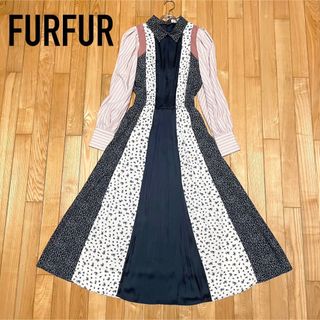 FUR FUR ロングワンピース　チェック　花柄　ストライプ