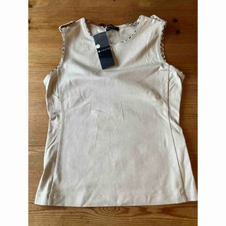 バーバリー(BURBERRY)のベージュ×ノバチェックストレッチカットソー(Tシャツ(半袖/袖なし))