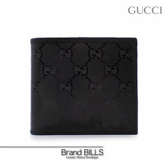 グッチ(Gucci)の未使用品 グッチ GGインプリメ 折り財布 2つ折り 146223 ブラック PVC レザー(折り財布)