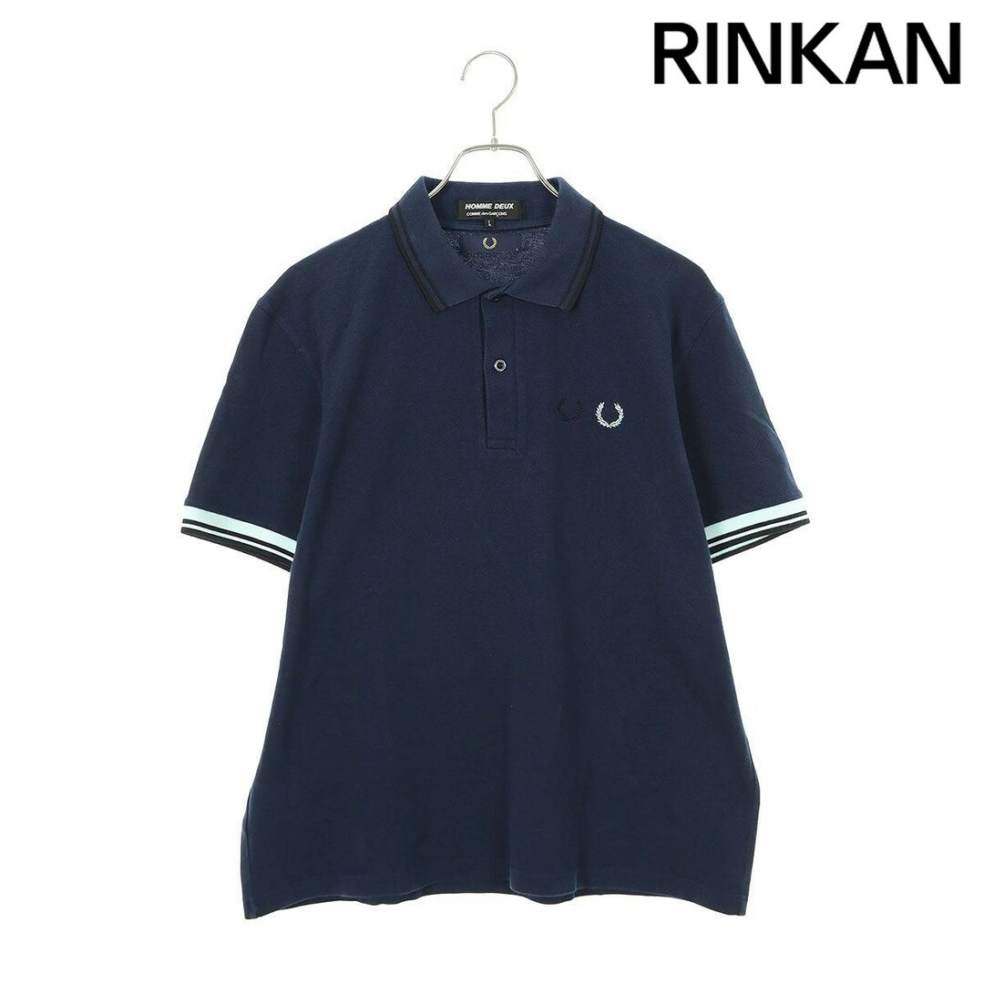 COMME des GARCONS(コムデギャルソン)のコムデギャルソンオム ×フレッドペリー FRED PERRY  20SS  DE-T101 AD2019ロゴ刺繍半袖ポロシャツ メンズ L メンズのトップス(ポロシャツ)の商品写真