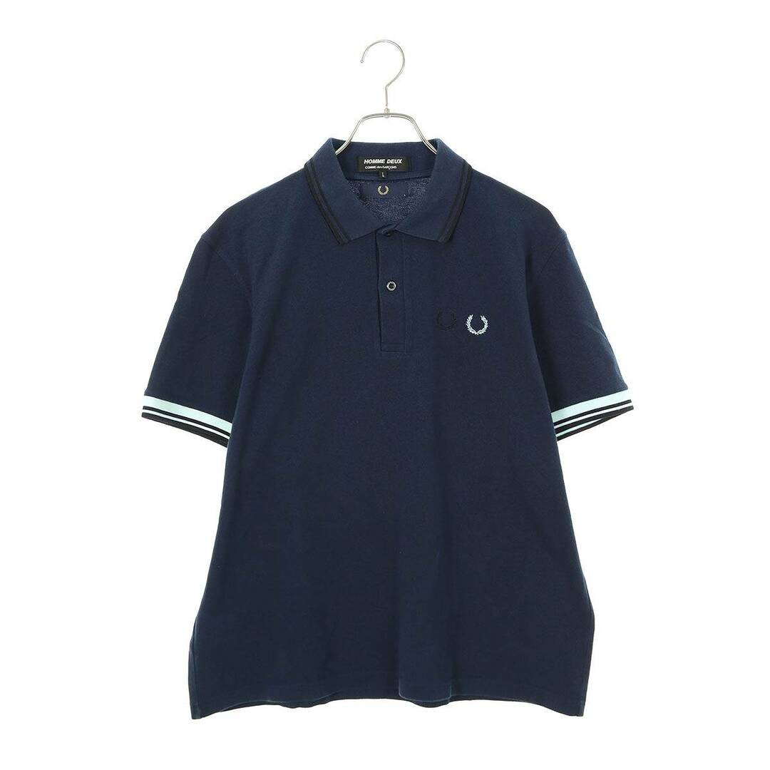 COMME des GARCONS(コムデギャルソン)のコムデギャルソンオム ×フレッドペリー FRED PERRY  20SS  DE-T101 AD2019ロゴ刺繍半袖ポロシャツ メンズ L メンズのトップス(ポロシャツ)の商品写真