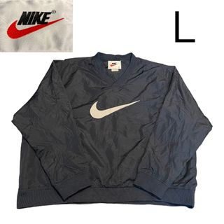 ナイキ(NIKE)の【希少】ナイキ⭐︎NIKE⭐︎刺繍⭐︎ナイロンプルオーバー⭐︎白タグ⭐︎ネイビー(ナイロンジャケット)