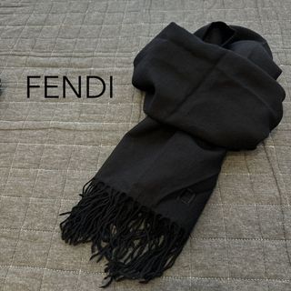 フェンディ(FENDI)のFENDI フェンディー マフラー ストール ズッカ ブラック(マフラー)