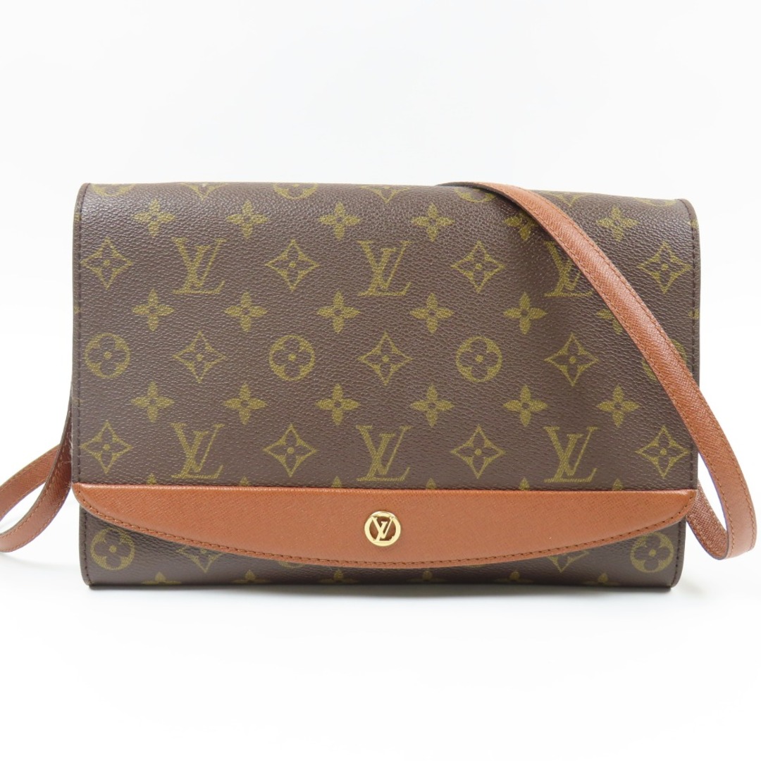 440円10万円極美品 LOUIS VUITTON ルイヴィトン ボルドー 2WAY クラッチバッグ ヴィンテージ モノグラム ショルダーバッグ PVC ブラウン ユニセックス