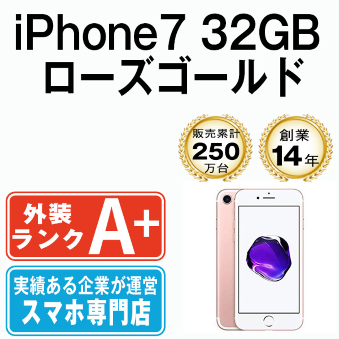 返品可能iphone7　液晶新品Rose Gold 32 GB Softbankスマホ/家電/カメラ