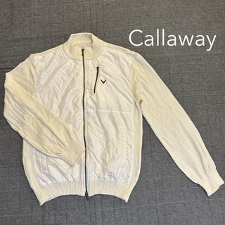 キャロウェイ(Callaway)のCallaway キャロウェイ 異素材ニットジャケット LL ホワイト系(ニット/セーター)
