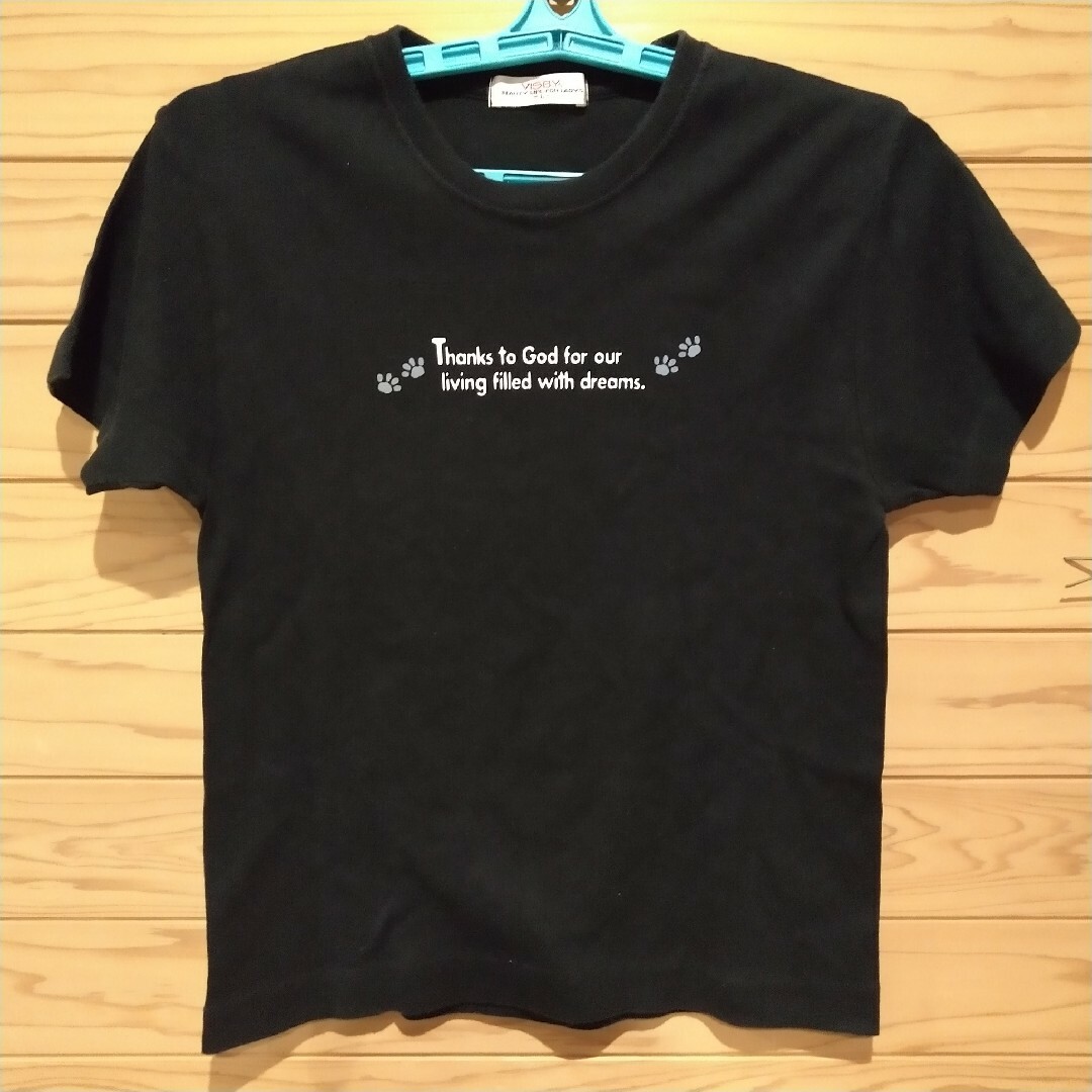 レディース　黒　Tシャツ　綿100% レディースのトップス(Tシャツ(半袖/袖なし))の商品写真