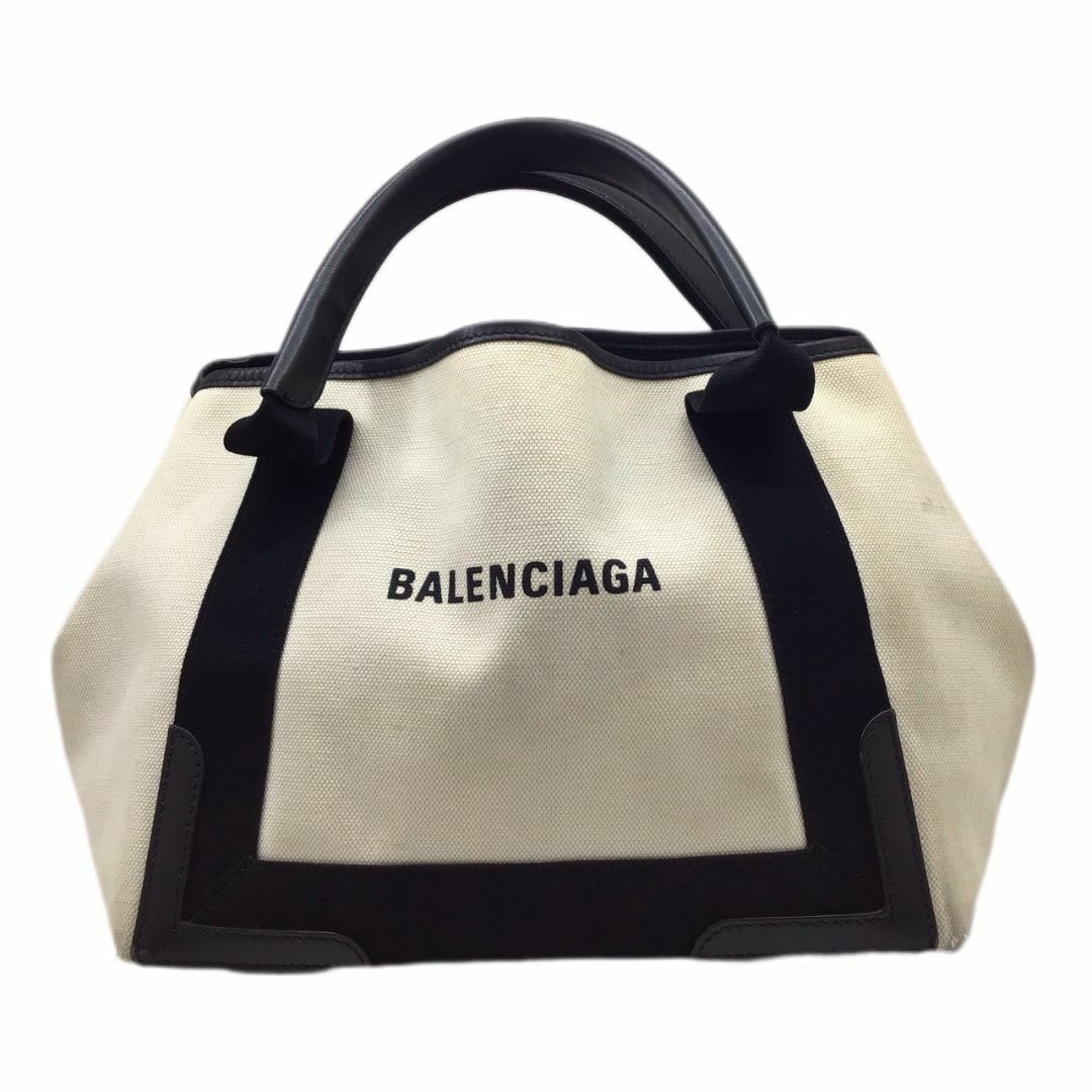 Balenciaga(バレンシアガ)のBALENCIAGA　バレンシアガ　ネイビーカバス　339933　ベージュ　ブラック　キャンバス　ハンドバッグ　バッグ　カバン　鞄　レディース　メンズ　ユニセックス レディースのバッグ(ハンドバッグ)の商品写真