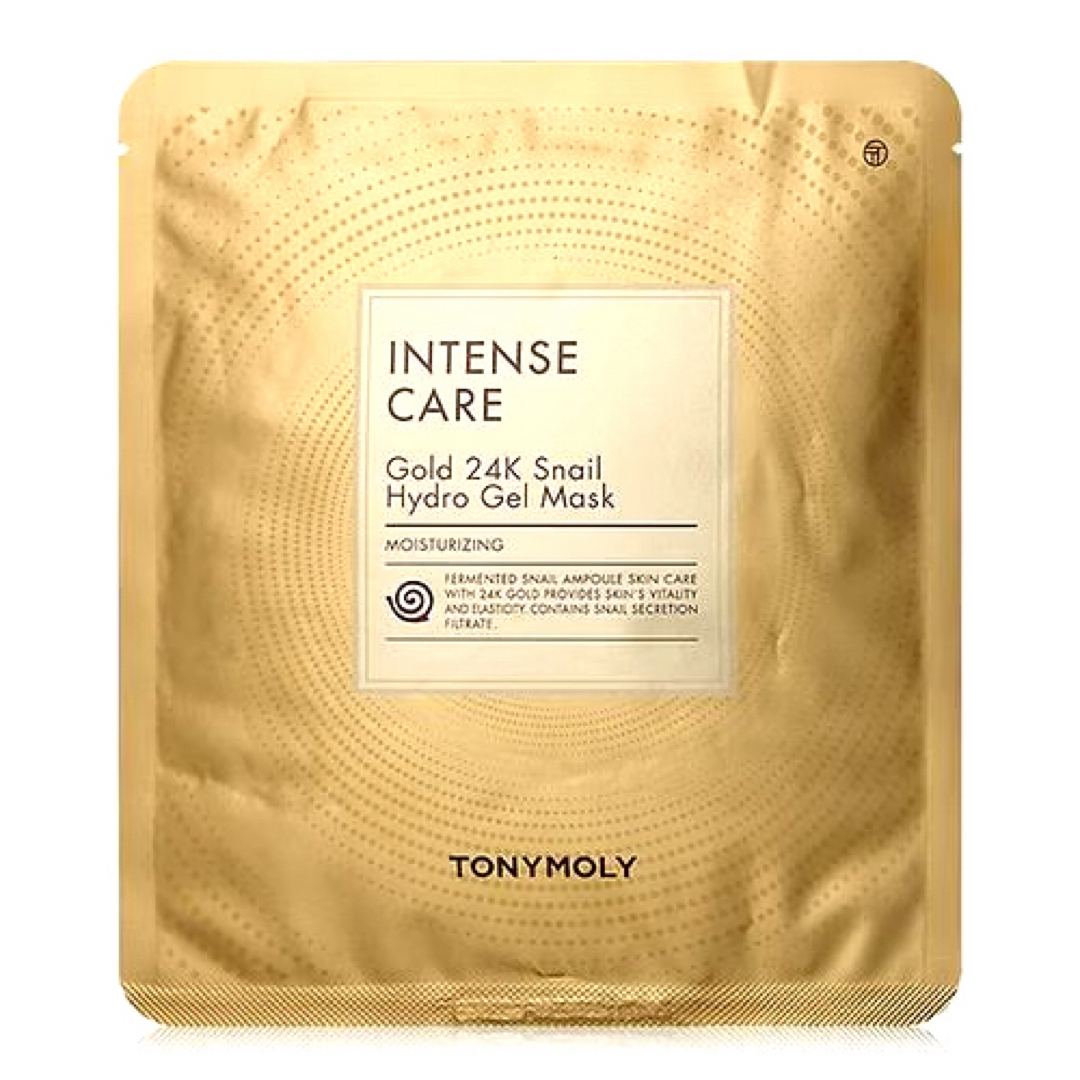 TONY MOLY(トニーモリー)のインテンスケアゴールド24Kスネイルハイドロゲル マスク 5枚x25g コスメ/美容のスキンケア/基礎化粧品(パック/フェイスマスク)の商品写真