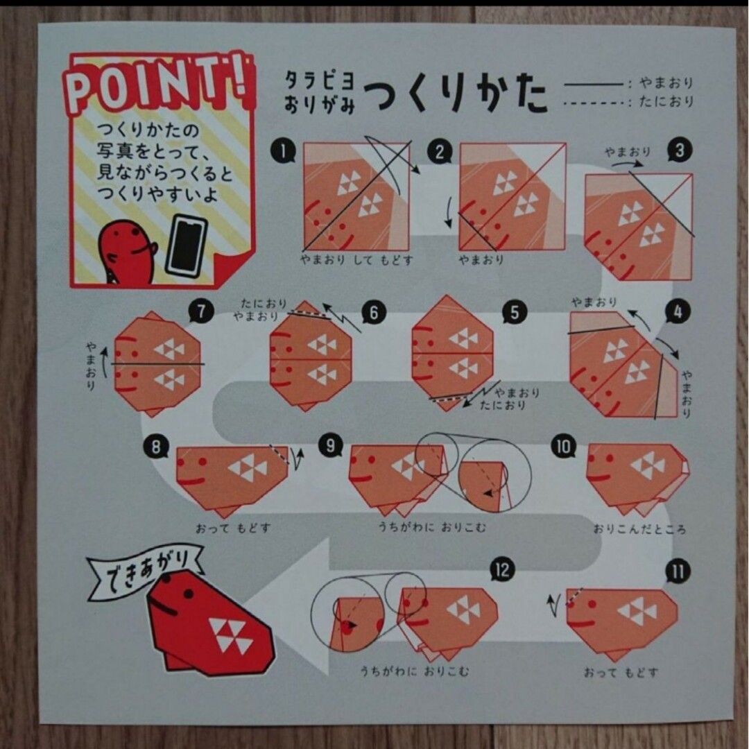 Kanefuku(カネフク)のかねふく めんたいパーク タラピヨおりがみ 折り紙 5枚セット キッズ/ベビー/マタニティのおもちゃ(知育玩具)の商品写真