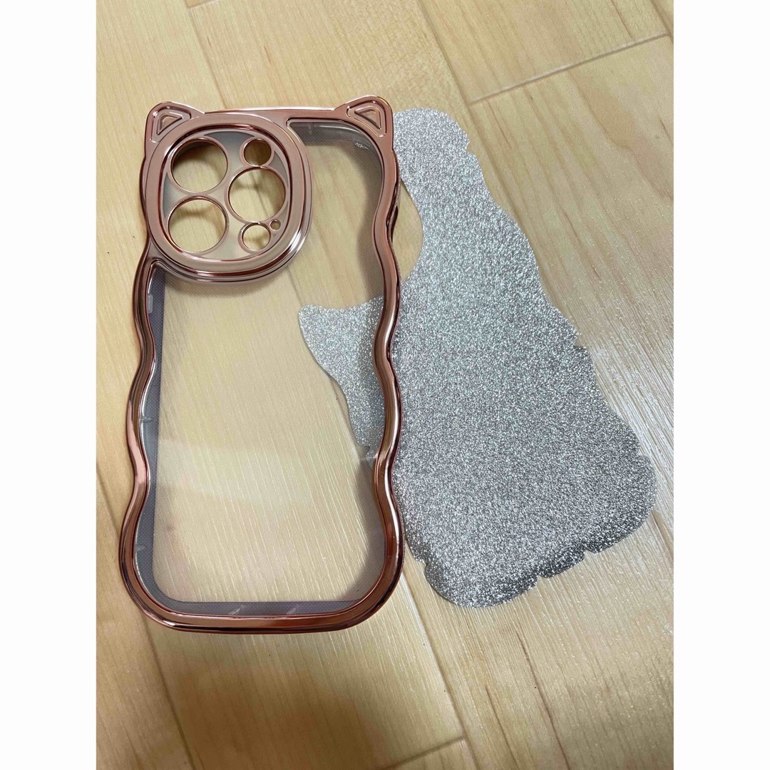 韓国　iPhone 15 Pro グリッター　ねこ　ピンク　クリア　キラキラ スマホ/家電/カメラのスマホアクセサリー(iPhoneケース)の商品写真