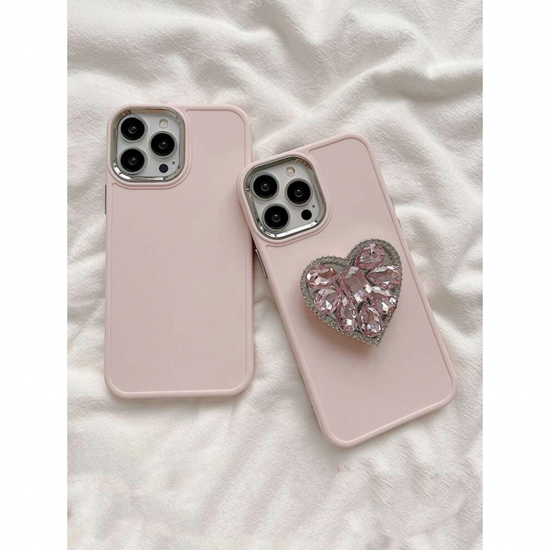 韓国　iPhone 15 Pro ケース　キラキラ　ハート　ピンク　薄ピンク スマホ/家電/カメラのスマホアクセサリー(iPhoneケース)の商品写真