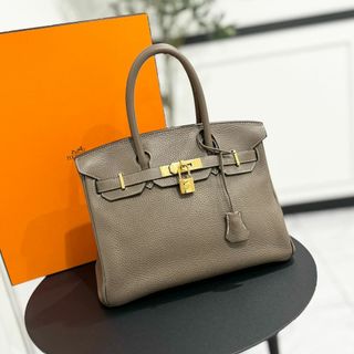 エルメス(Hermes)のHERMES エルメス バーキン30 トリヨンクレマンス エトゥープ C刻印(ハンドバッグ)