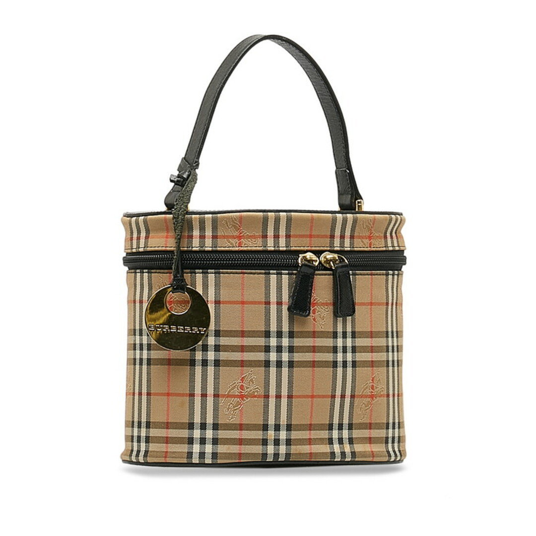 バーバリー ノバチェック シャドーホース ハンドバッグ バニティバッグ キャンバス レディース BURBERRY 【1-0132710】