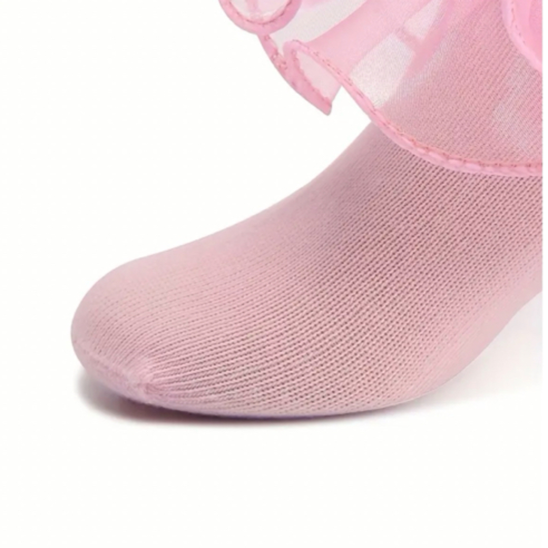 フリルソックス　15〜20cm  ピンク　水通しのみ　女の子靴下 キッズ/ベビー/マタニティのこども用ファッション小物(靴下/タイツ)の商品写真
