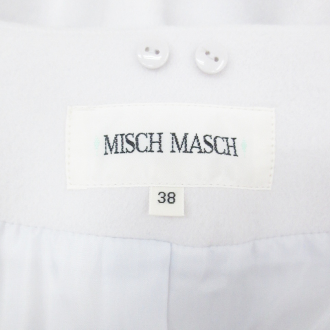 MISCH MASCH(ミッシュマッシュ)のミッシュマッシュ ノーカラーコート ロング丈 リボン付き 38 ライトグレー レディースのジャケット/アウター(その他)の商品写真